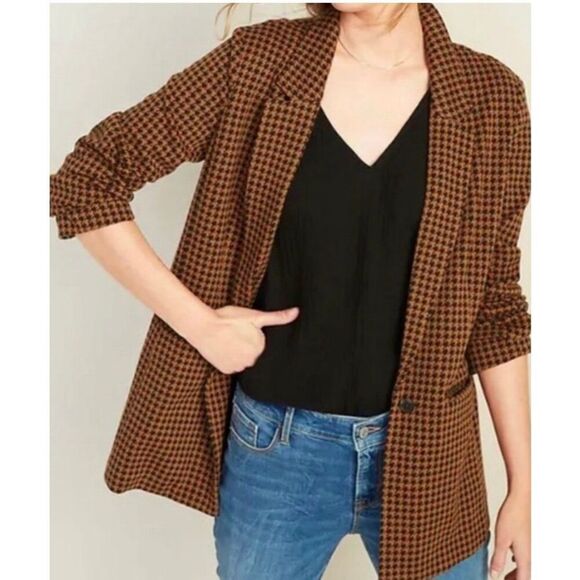 OLD NAVY Jacquard Houndstooth Boyfriend Blazer Small - Picture 2 of 8